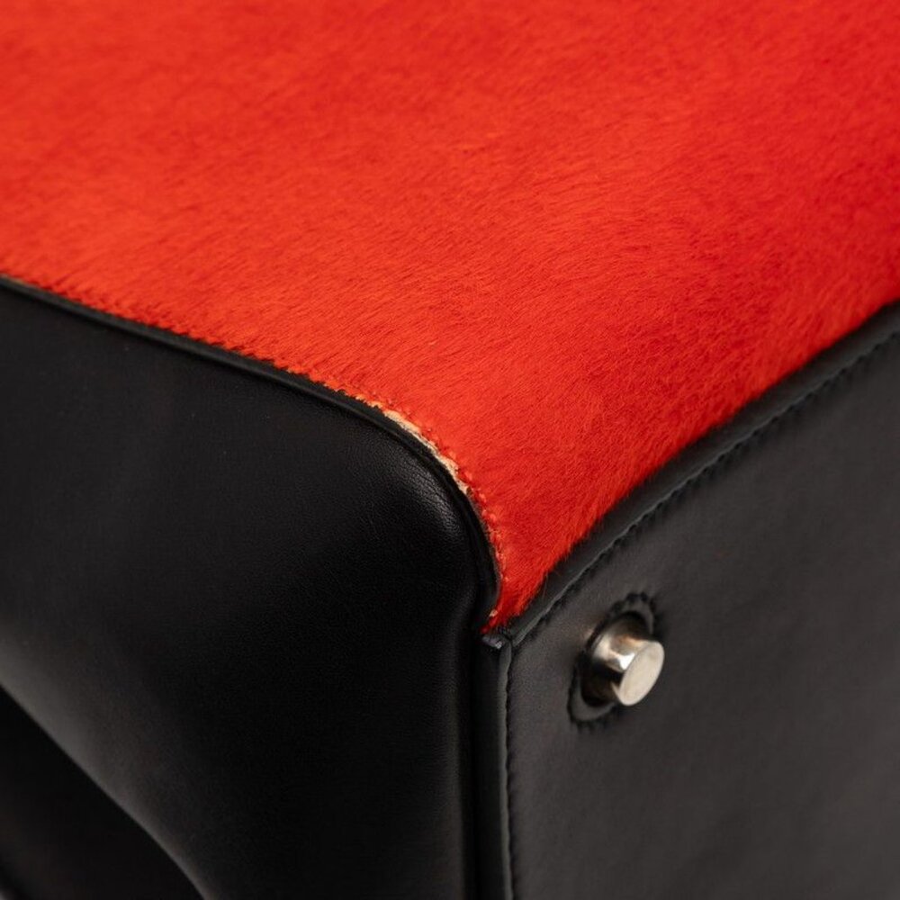 Celine Edge Black Red Leather Calf Hair Tote - Picture 4 of 7